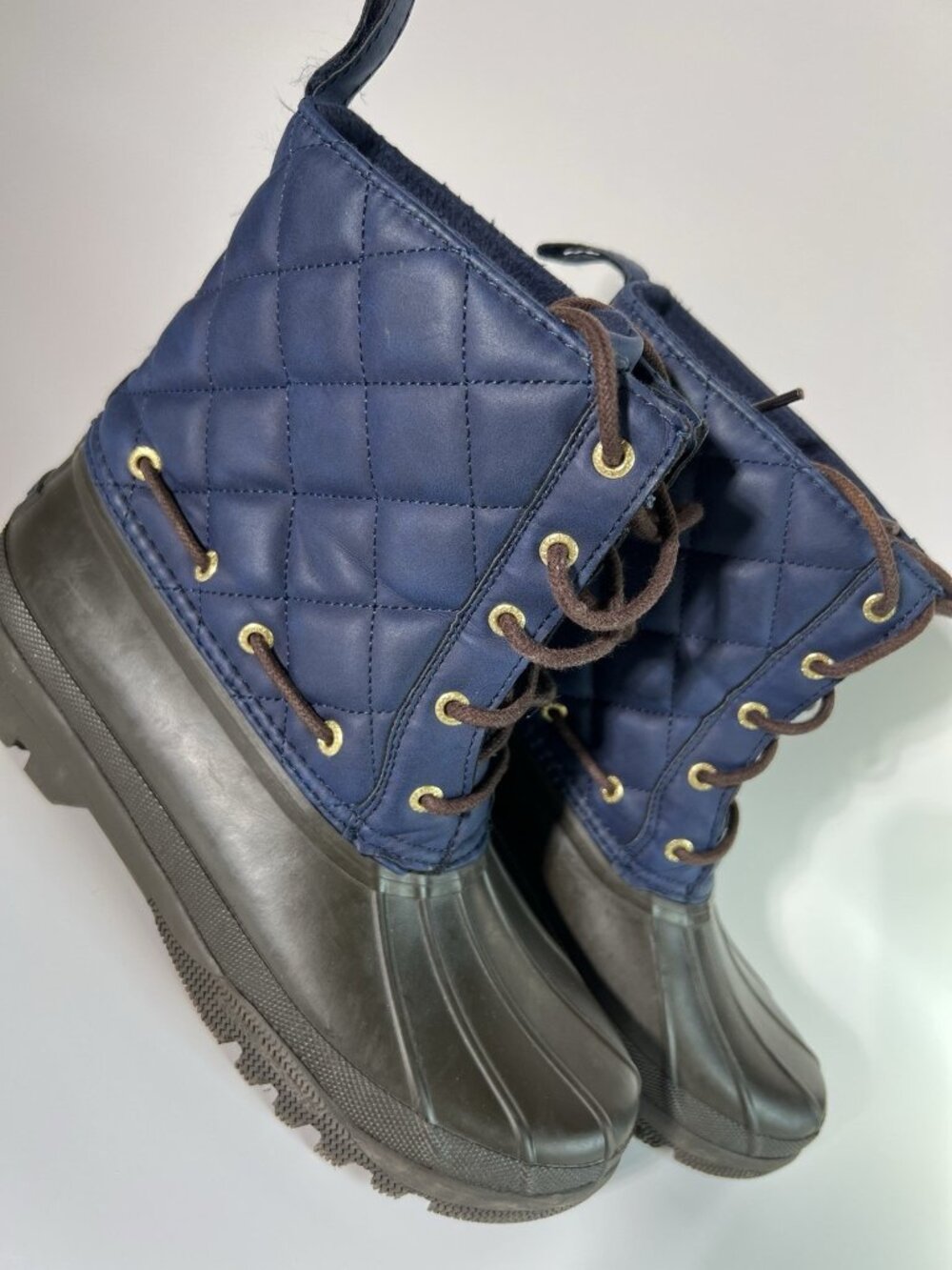 Sperry Duck Boots Womens 8 Blue Quilted Waterproof Lace Up Winter Rain - Picture 12 of 12
